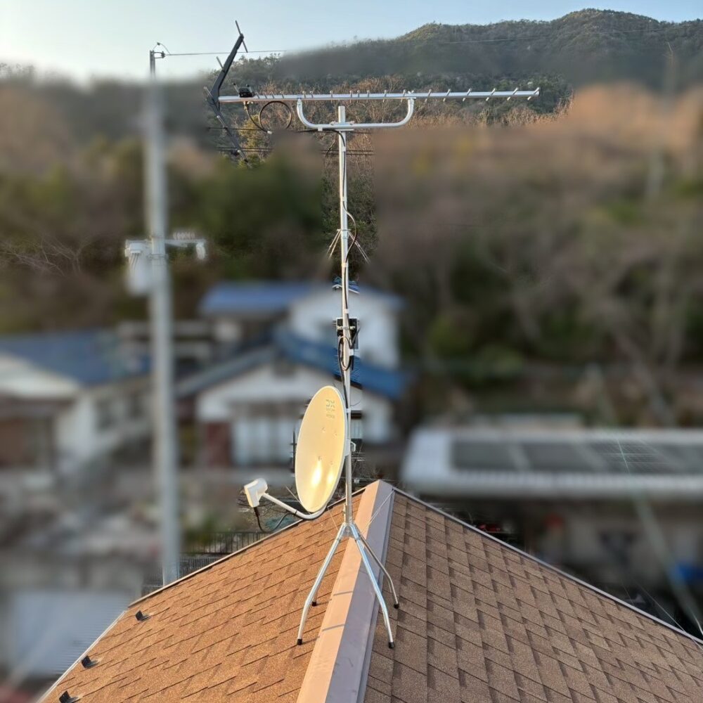 2026/8/26　岡山県備前市　八木式アンテナと4K8K対応BSCSアンテナ設置工事